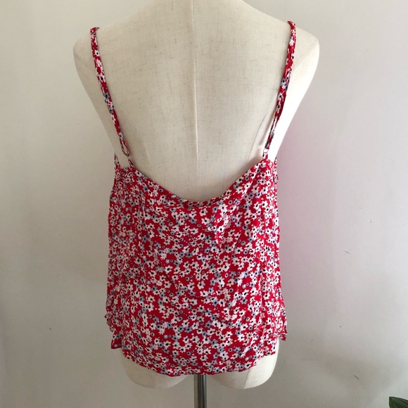 BOHEMIAN TRADERS ’Claire Cami’in paper daisy, cowl neck, red floral, size Medium - Picture 6 of 7
